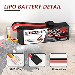 Socokin 4S Lipo Battery 14.8V 6500mAh 100C 4 Cell