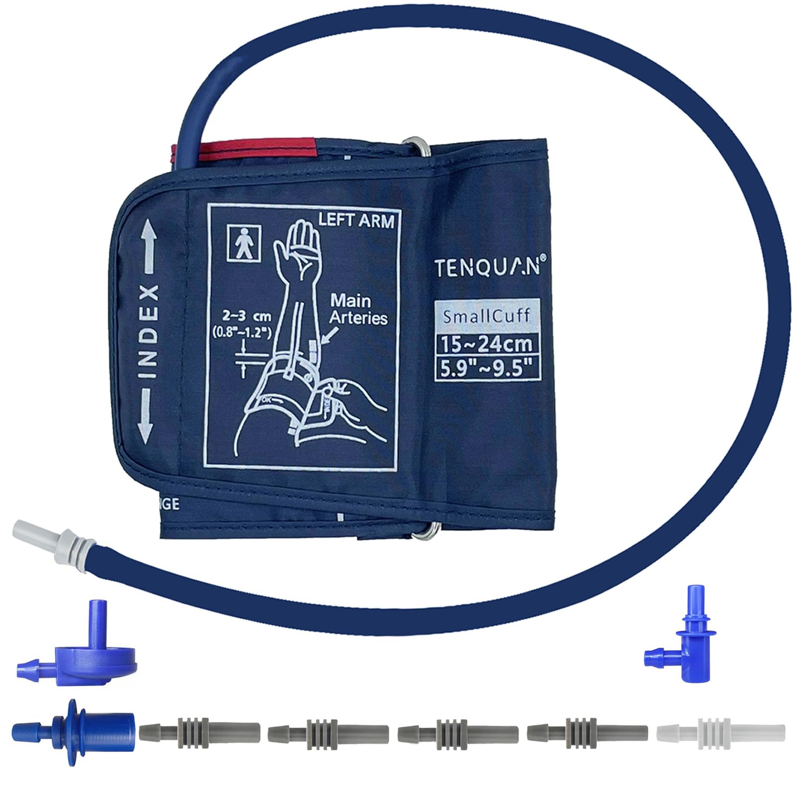 TENQUAN Blood Pressure Monitor Small Cuff 5.9"-9.5" (15-24cm), Blood Pressure Machines Home Use Small Cuff with Connector for Small Arm Only Bp Cuff Not Included Machine