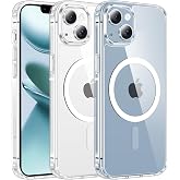 FNTCASE for iPhone 14 Plus Case Compatible with Magsafe Clear Phonecase | Anti Yellowing, Military Grade Drop Protection, Slim Magnetic Phone Cases, Shockproof Bumper, Transparent Cell Cover