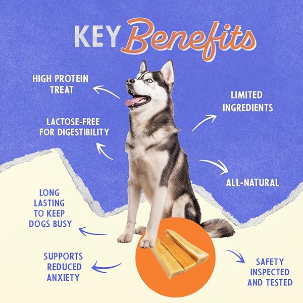 HIMALAYAN DOG CHEW ORIGINAL YAK CHEESE DOG CHEWS, THE BETTER-FOR-YOU CHEW, 100% NATURAL, LONG LASTING, HEALTHY SAFE DOG TREATS, LACTOSE & GRAIN FREE, PROTEIN RICH, FOR DOGS 65 LBS & SMALLER, 3-COUNT