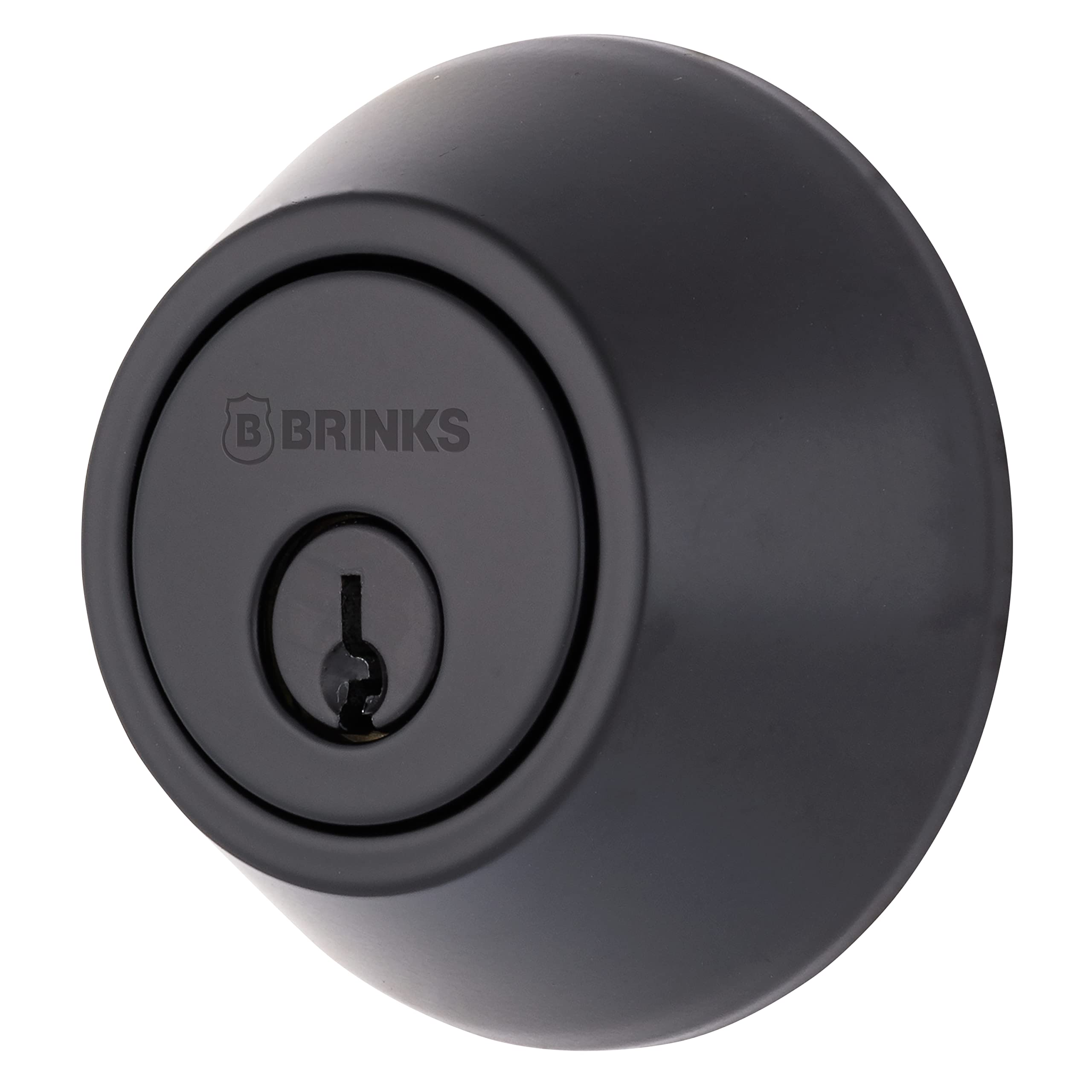 BRINKS Transitional Single Cylinder Deadbolt Lock, Door Lock Built for Residential Protection ANSI Grade 2 Security, Matte Black