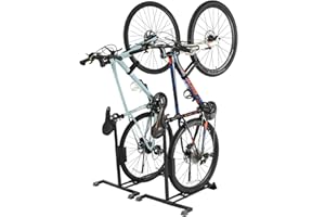 YueTong Heavy Duty Bike Stand - Vertical & Horizontal Storage, Upright Bicycle Stand for Indoor & Garage, Suits MTB, Road & E-bike (2 Pack)