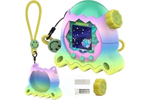 XEGIMOR Silicone Case for Tamagotchi Paradise with Button Cap, Protective Cover with Screen Protector and Lanyard for Tamagotchi Paradise Pet Accessories (Rainbow)