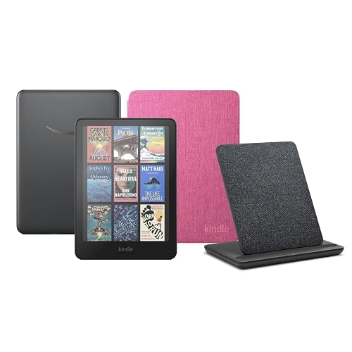 Kindle Colorsoft Signature Edition (32 GB) without ads, an Amazon Fabric Cover and a Made for Amazon Wireless Charging Dock