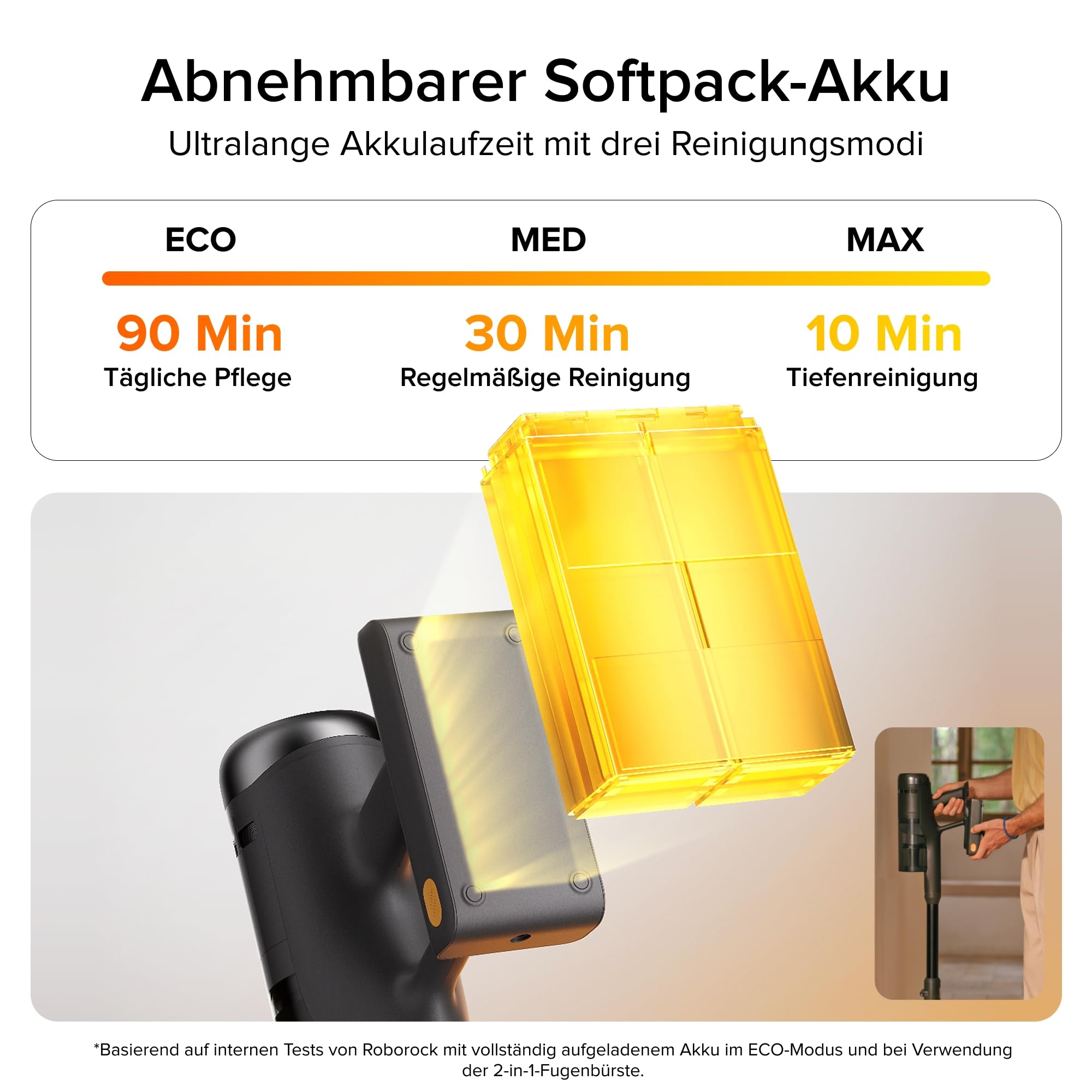roborock H60 Hub Ultra Akku Staubsauger mit Absaugstation, 210AW kraftvolle Saugleistung, 90 Min. maximale Laufzeit, Staubsauger kabellos, Anti-Tangle Bürste für Teppiche, Hartböden, Tierhaare, Auto 4