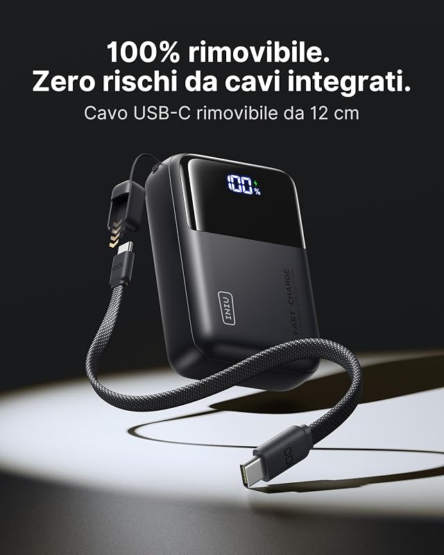100W Laptop Power Bank, Piccolo 25000mAh Alta Capacità USB-C Powerbank