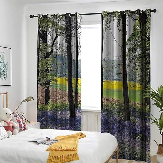 Amazon Com Woodland Decor Curtains For Living Room Bluebells In