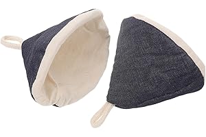 UKCOCO 2pcs Heat Resistant Triangle Pot Lid Knobs, Cotton Cast Iron Skillet Handle Covers, Reusable