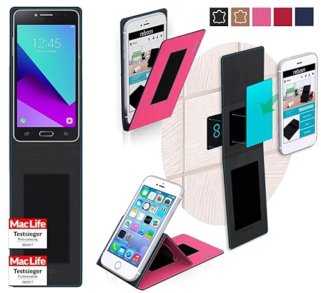 reboon Hülle für Samsung Galaxy J2 Prime Tasche Cover Case Bumper | Pink | Testsieger