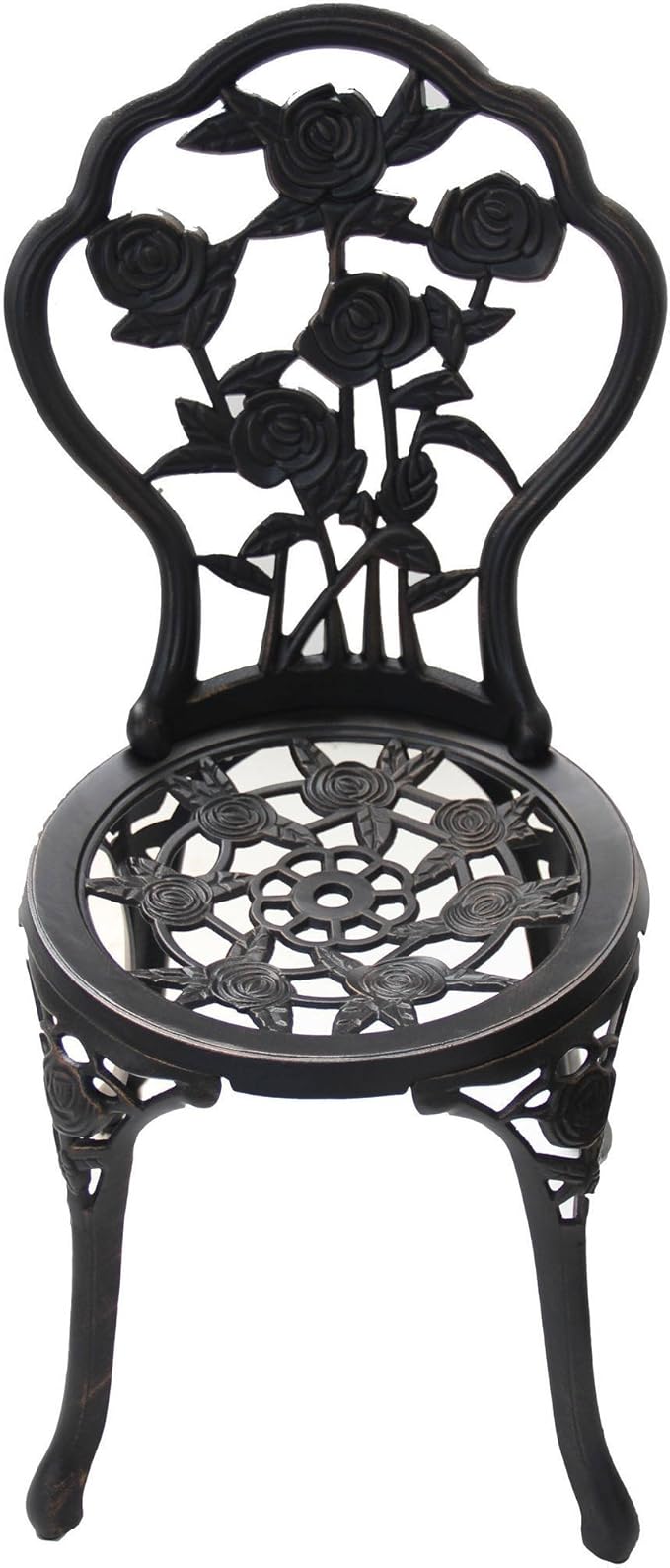 cast iron patio furniture sets on Amazon Com Patio Furniture Outdoor Garden Rose 3 Piece Bistro Set 1 Table And 2 Chairs Aluminum Cast Iron Legs Rose Pattern Garden Outdoor