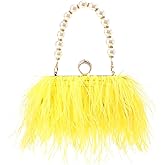 Women Real Natural Ostrich Feather Evening Bags Purses Clutch Vintage Banquet Handbag