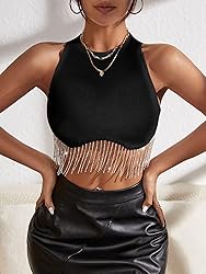Milumia Women Concert Crop Tops Sleeveless Party