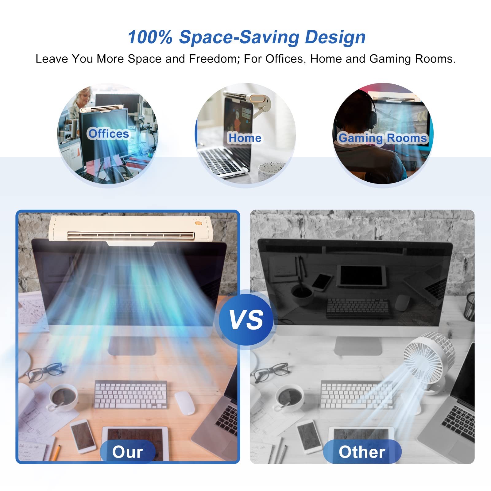 Mua Avoeco Computer Monitor Fan, Office Fan, Space Saving, 3 Speeds ...