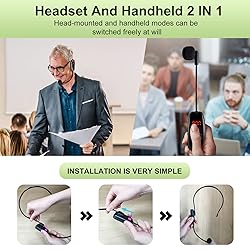 XIAOKOA Wireless Microphone Headset,UHF Dual
