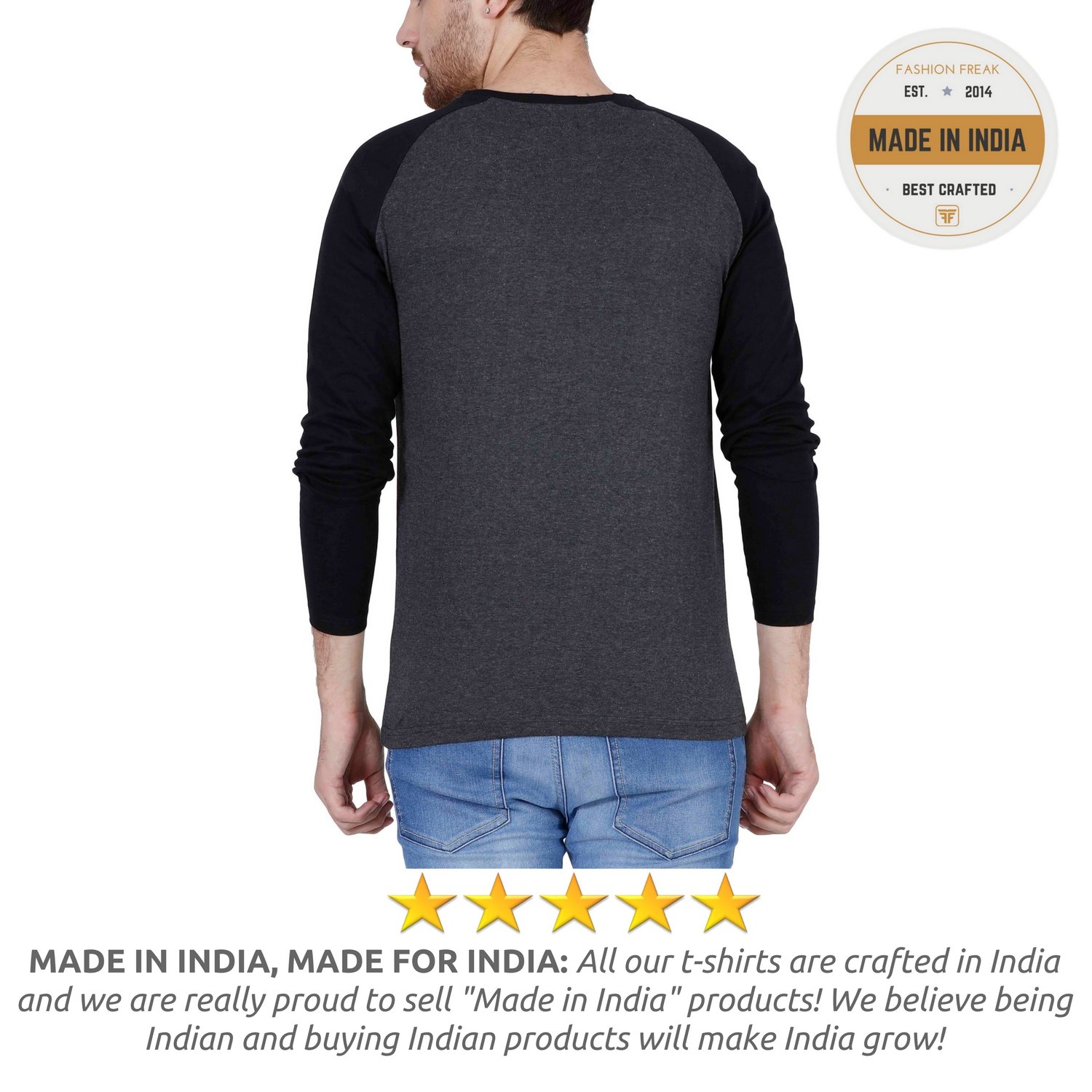 fashion freak men's cotton full sleeve t-shirt