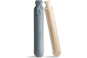 Hot Water Bottle with Cover, Hot Water Bag(Long-Grey)