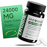 Moringa Capsules – 24,000mg Equivalent Pure Moringa Leaf per Serving – Super Green Herbal Formula Supports Energy, Inflammation & Digestive Health – 100% Natural, Vegan, Sugar-Free, Third-Party Tested