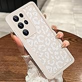 MOWIME Compatible with Samsung Galaxy S25 Ultra Case, Cheetah Print Shockproof Soft TPU Protective Cover for Women Girls, Slim Anti Scratch Leopard Case for Galaxy S25 Ultra 6.9 Inch, White