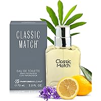PB ParfumsBelcam Classic Match CM Eau De Toilette Spray, Fresh and Elegant Fragrance for Men, Woody and Floral Notes, Long-La