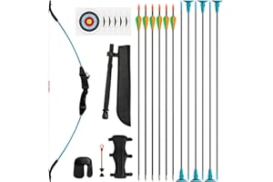 REAWOW Recurve Bow and Arrow Set 15 Pounds Archery Target Practice Bows for Beginners Left &Right Hand Bow Gifts for Outdoor Target Practice