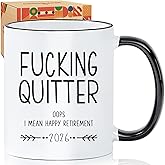 Funny Retirement Gifts for Men & Women - Quitter Coffee Mug,Quitter I Mean Retired Gift for Boss, Coworker, Friend | Birthday Christmas Office Party Gift for Men & Women -46