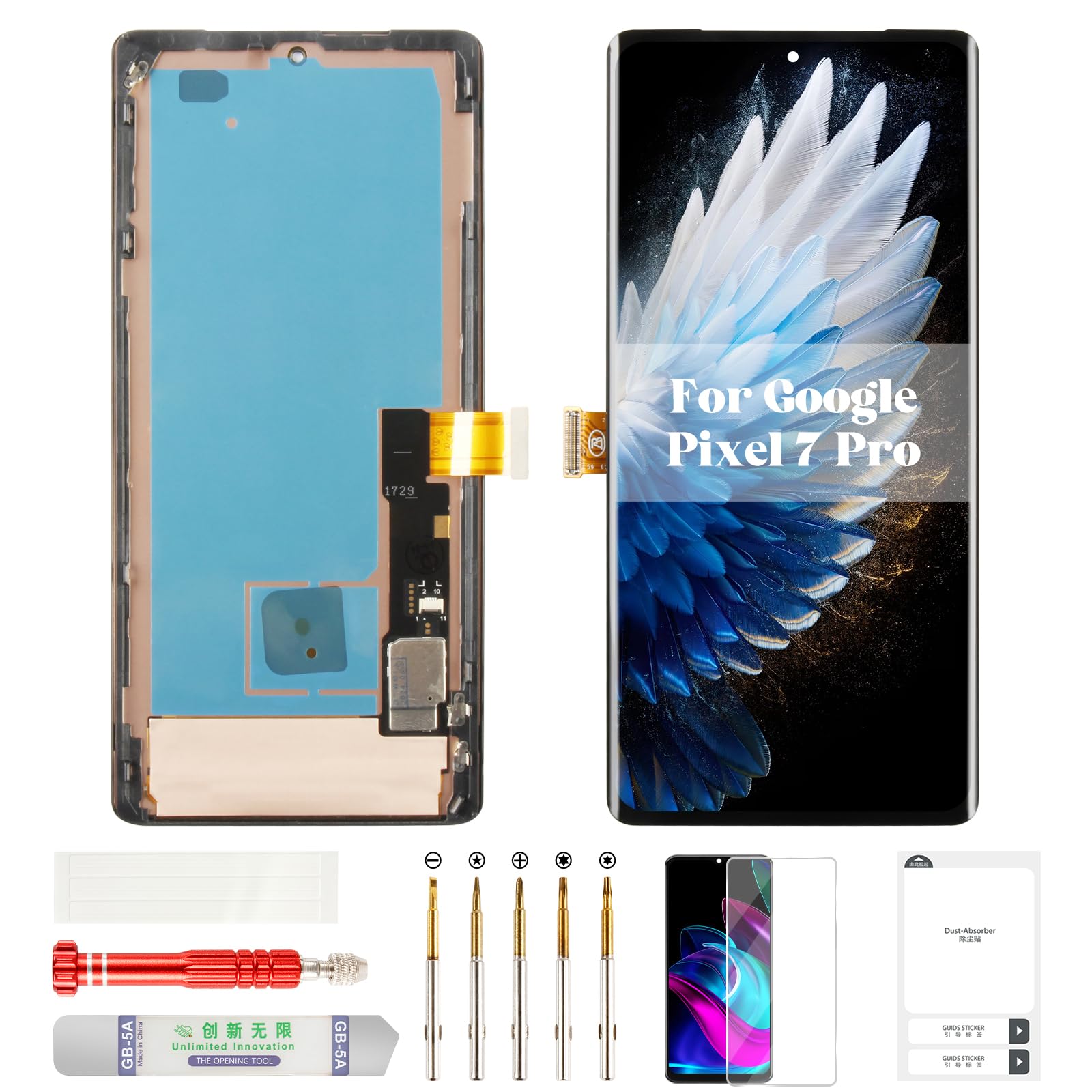 Photo 1 of OLED for Google Pixel 7 Pro Screen Replacement for Pixel 7 Pro GE2AE Screen Display for Google Pixel 7 Pro LCD Touch Screen Repair Digitizer with Frame GFE4J GP4BC Black