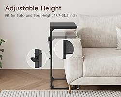 Vagusicc C-Shaped End Table Set of 2 with Charging