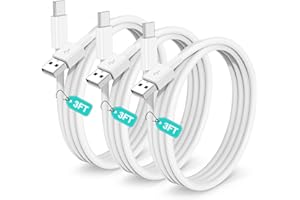 HCOOB 3Pack Car Carplay Cable for iPhone 16 15 Pro Max 15 Plus Car Charger Cord, 3FT USB A to USB C Cable Carplay Adapter Cord Charging for iPhone 15 Plus,iPad Pro,iPad Air 5/4,iPad Mini 6-White