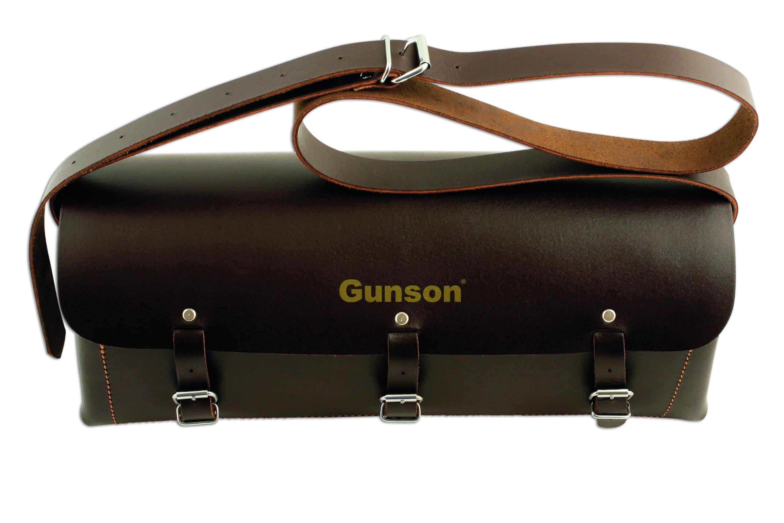 Gunson 77127 Classic Leather Tool Bag, Black,Brown,Silver