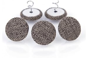 TIBOO DAY 25 Pcs 0.8" Bed Skirt Pins,Flax Covered Button Twist,Upholstery Pins Pins,Headliner Pins,Sofa Cover Twist Pins for Slipcovers Armrest Covers and Upholstery.(Brown Beige-1)