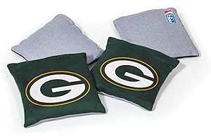 NFL Pro Football Green Bay Packers Dual-Sided Bean Bags by Wild Sports, 4 Pack - Premium Toss Bags for Cornhole Sets