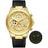 NAVIFORCE Men Sport Chronograph Watches,with Calendar Quartz Mens Waterproof Wrist Watches, Genuine Leather Strap,Gifts for Man
