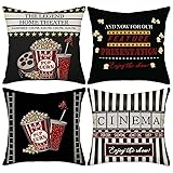 Aremetop Movie Theater Throw Pillow Covers Vintage