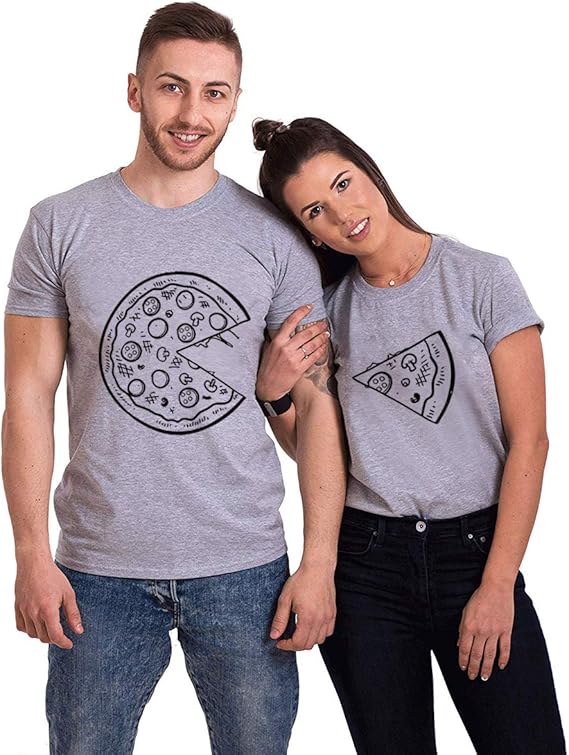 Pärchen T-Shirts Couple Shirts für Paar Tshirts King Queen Shirt Pizza