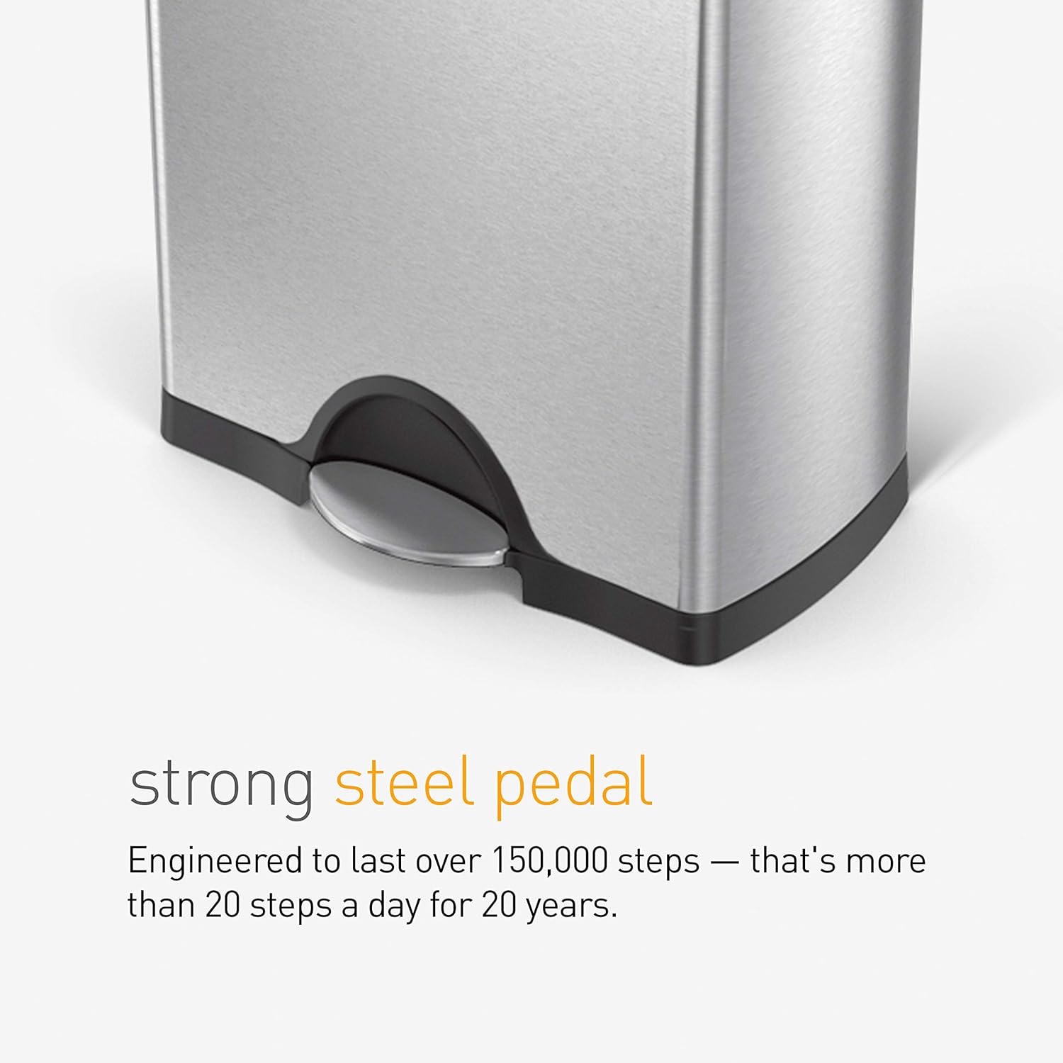 simplehuman 46 Liter / 12.2 Gallon Rectangular Dual Compartment Recycling Kitchen Step Trash Can, Brushed Stainless Steel: Home & Kitchen