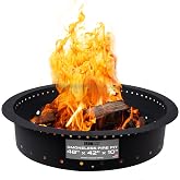 Iron Forge Tools Smokeless Outdoor Fire Pit Ring Insert 48 Inch Round | heavy duty steel, permanent fire pit rings, backyard bonfire, smokeless firepit, 30 inch inner ring, pit liner insert