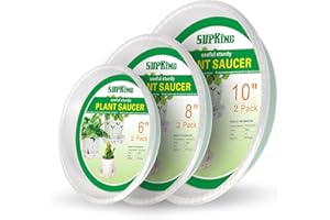 SupKing 6 Pack Plant Saucers (6inch /8inch /10inch),Heavy Sturdy Plant Trays Pot Tray for Indoor Clear Plastic Flower Pot Saucers Thicker Plant Water Drip Trays for pots(6" 8" 10")