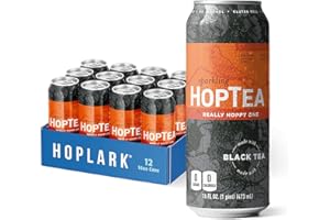 Hoplark Sparkling HopTea – Sparkling Black Tea with Simcoe and Citra Hops – Unsweetened – Zero Calorie – Caffeinated Sparkling Tea – 12 Pack 16oz Cans - The Really Hoppy One