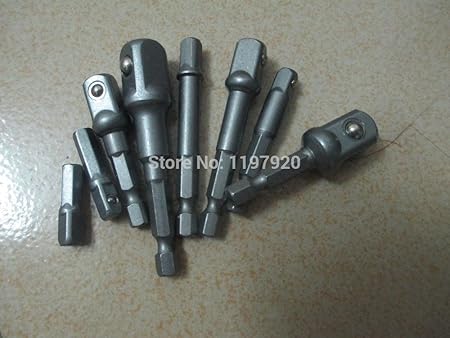Generic 8 Pack 1/4" 3/8" 1/2" Socket Bit Adapter Drill Power Extension Bar Screwdriver Handle Socket Adaptor Electric Screwdriver Tool