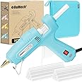 ROMECH Full Size Hot Glue Gun with 60/100W Dual Power and 21 Hot Glue Sticks (7/16"), Fast Preheating Heavy Duty Industrial Gluegun with Storage Case for Crafting, DIY and Repairs (Cyan)