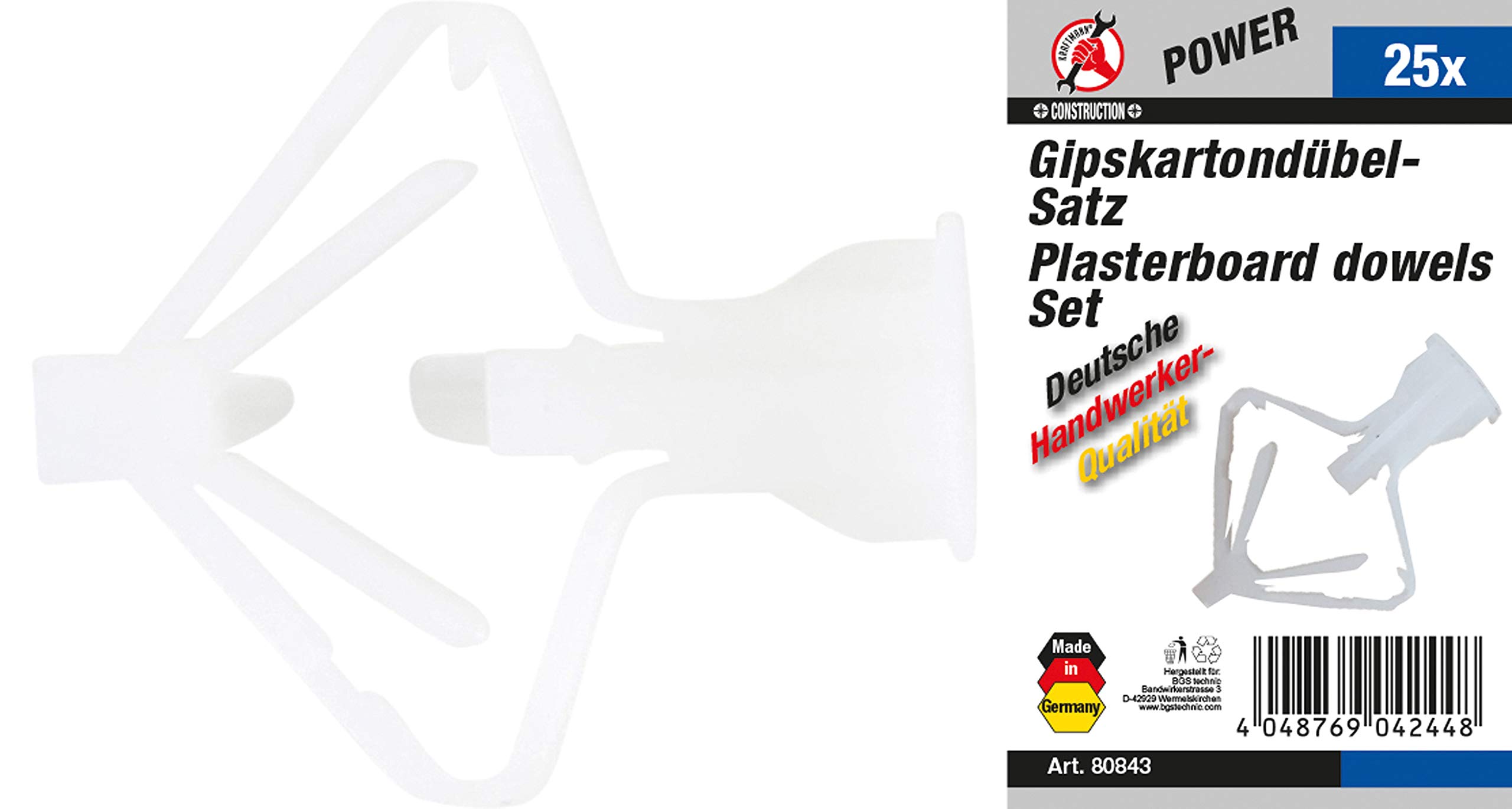 BGS Diy 80843 | Plasterboard Dowel Assortment | 25 pcs.
