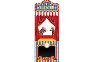 Hahafelt Doorway Puppet Theater with Curtain Clip Pretend Play Curtain 31×79 Inch Fits in Most Hanging Puppet Show Theater Ideal for Pretend Play, Hand Puppets for Christmas Holiday