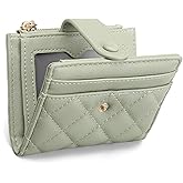 GAEKEAO Small Wallet for Women Slim Bifold Leather RFID Blocking Credit Card Holder Wallets Zipper Pocket Coin Purse with ID Window