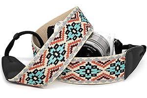 Eggsnow 2" Wide Woven Camera Straps, Binocular Strap Universal Shoulder Strap for All DSLR Cameras & Binoculars, Great Gift for Men Women Photographers (B3 - Black Blue Woven)