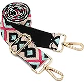 ZOOEASS Wide Shoulder Strap Adjustable Replacement Belt Guitar Style Crossbody Bag Handbag Strap Multicolor Canvas Straps(Wide:1.5in)(Color12)