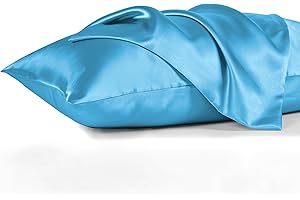 KINMEROOM Satin Pillowcase for Hair and Skin, Luxury and Soft Pillowcases 2 Pack, King Size Pillow Cases Set of 2, Teal Pillow Covers with Envelope Closure (20x40)