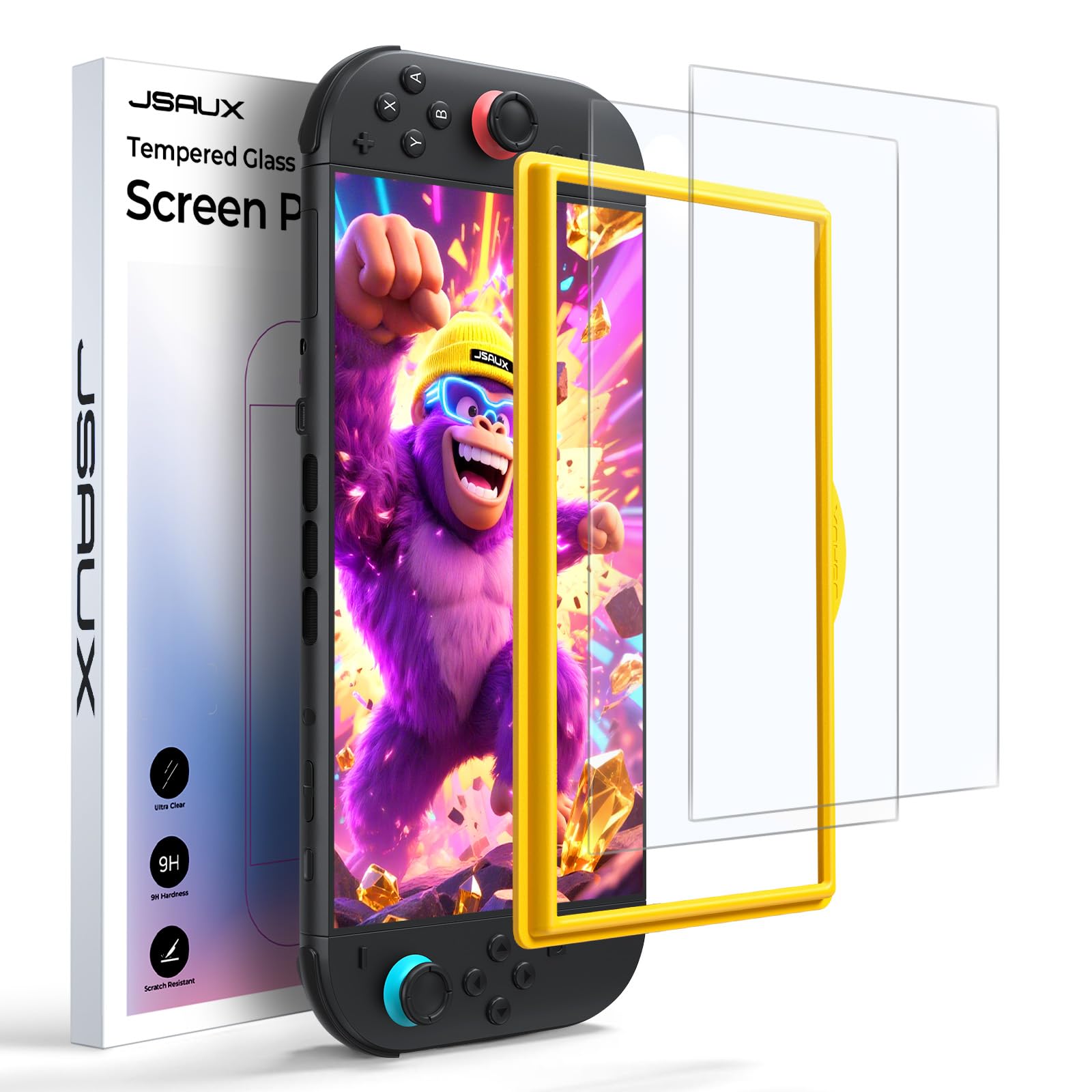 Photo 1 of JSAUX 2-Pack Anti-Glare Screen Protector for Nintendo Switch 2, Matte Tempered Glass Protector Easy to Install with Guiding Frame 9H Hardness Scratch Resistant Accessories for Switch2
