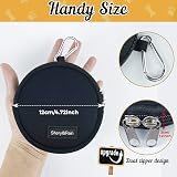 Sheryl&Rain Small Dog Treat Bag 4.72 Inch Round Zipper Carabiner Hands-Free view 3