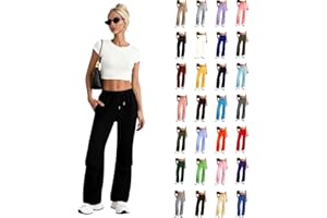 Sweatpants for Women Fleece Baggy Jogging Pants with Pockets Winter Track Pants Casual Joggers Wide Leg Cargo Sweatpants