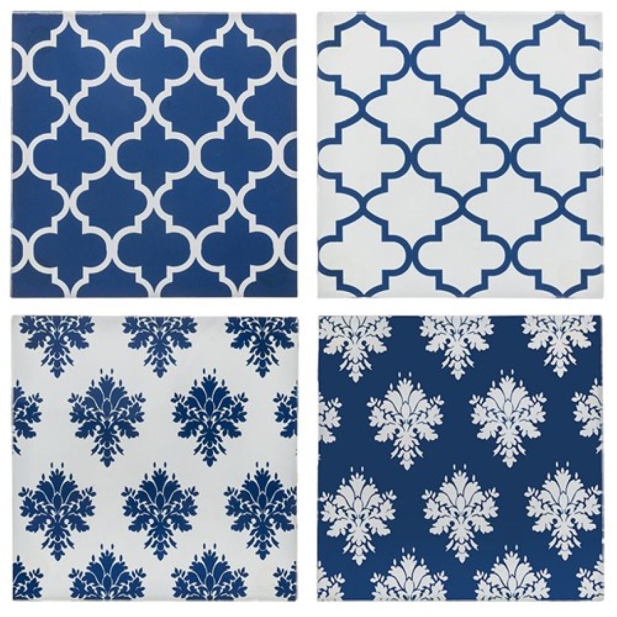 Set of 4 "Indigo" Blue Glass Coasters